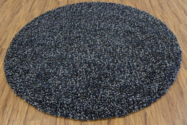 Chandra Gems GEM-9601 Grey and Blue round rug, flat view