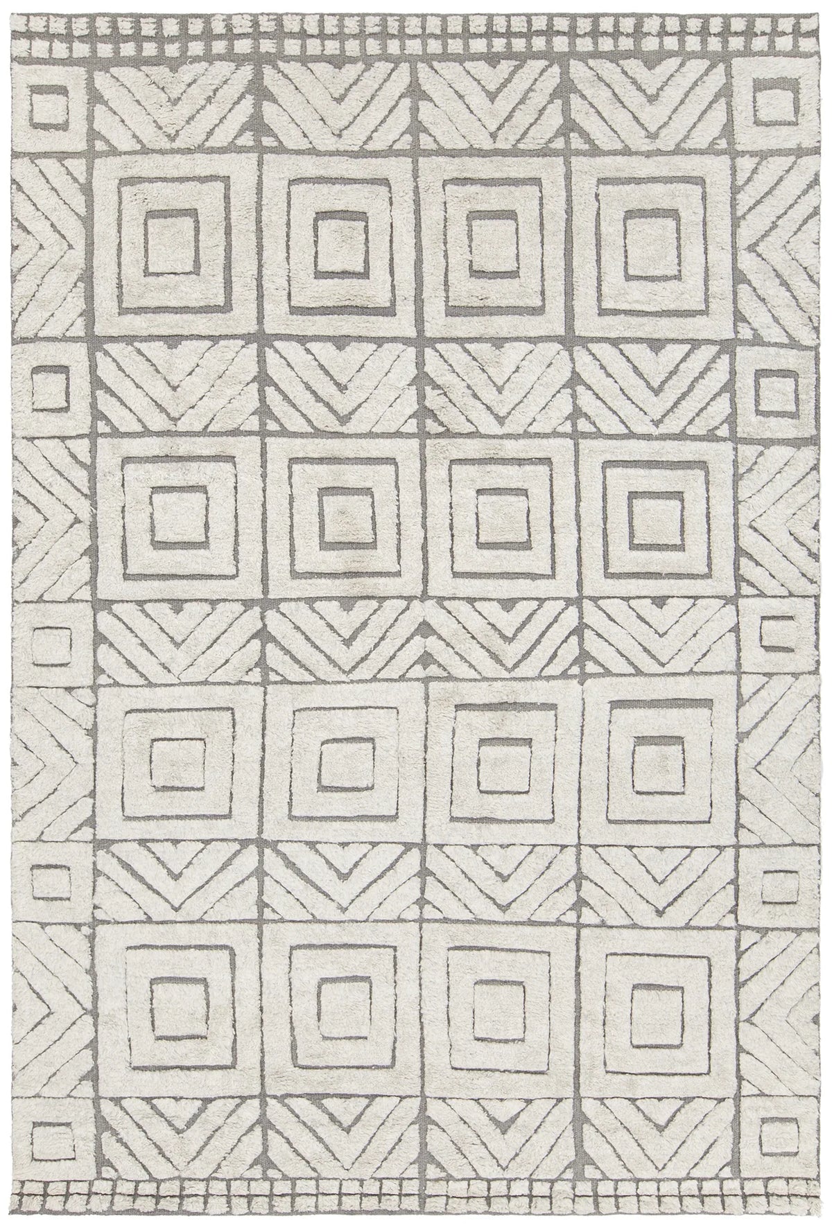 Chandra Genna GEN-45200 White and Grey rug, flat view