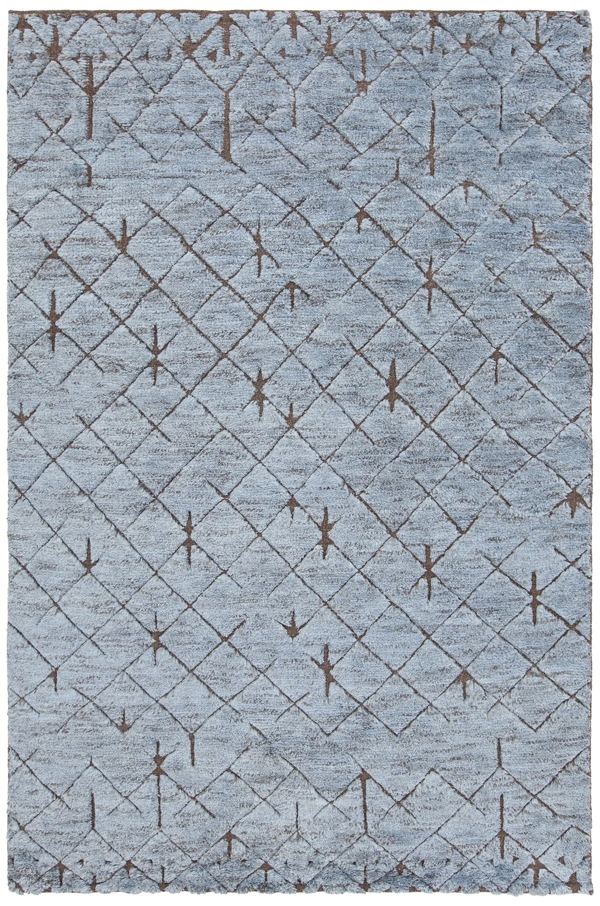 Chandra Genna GEN-45202 Blue and Brown rug, flat view