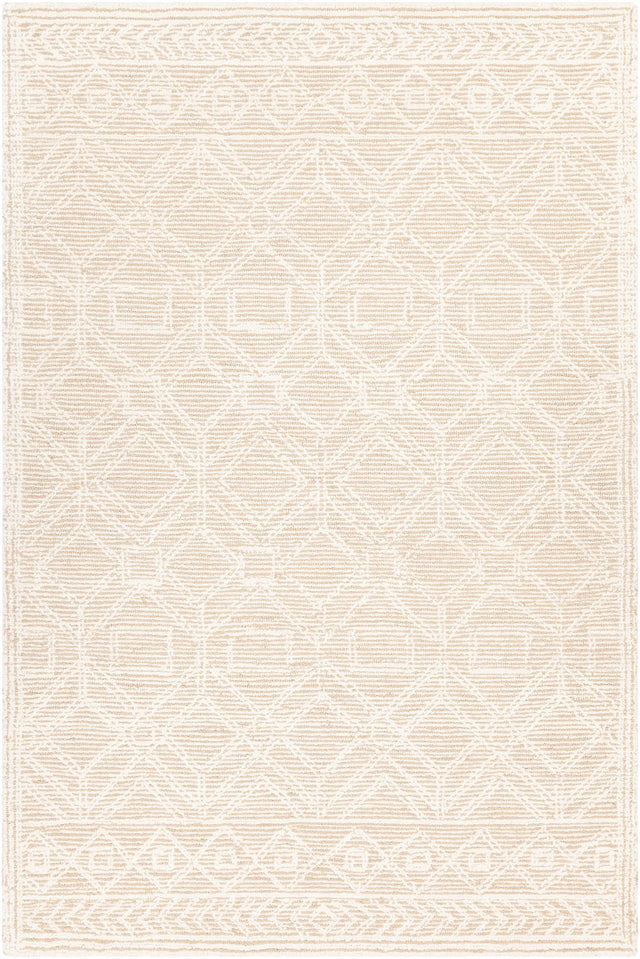 Chandra Gina GIN-51900 Beige and White rug, flat view
