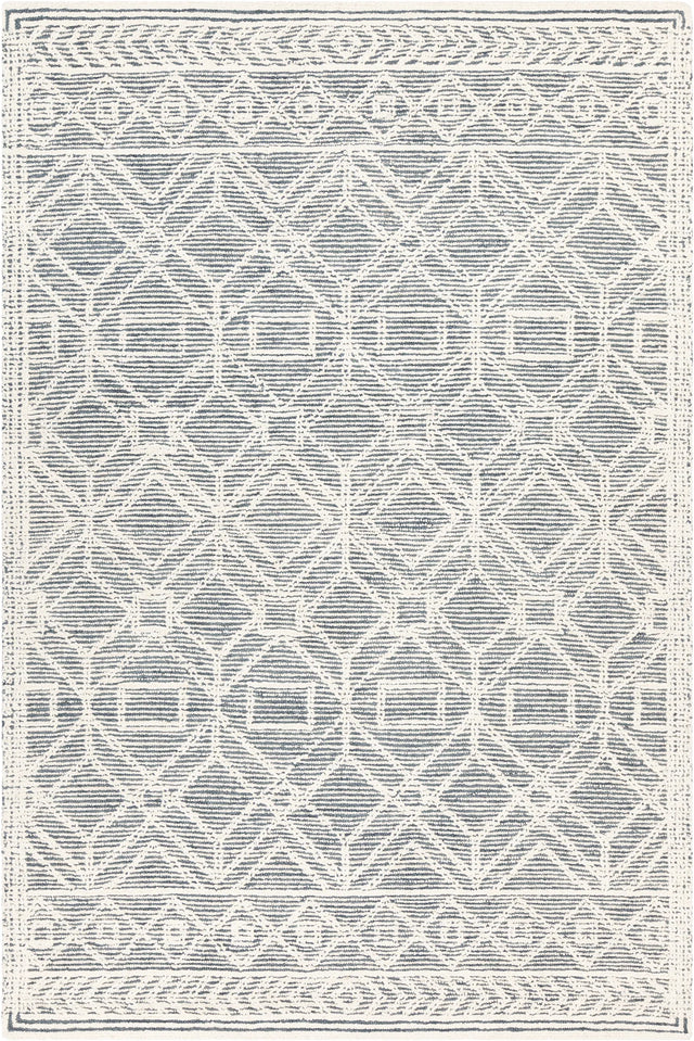 Chandra Gina GIN-51901 Blue and White rug, flat view