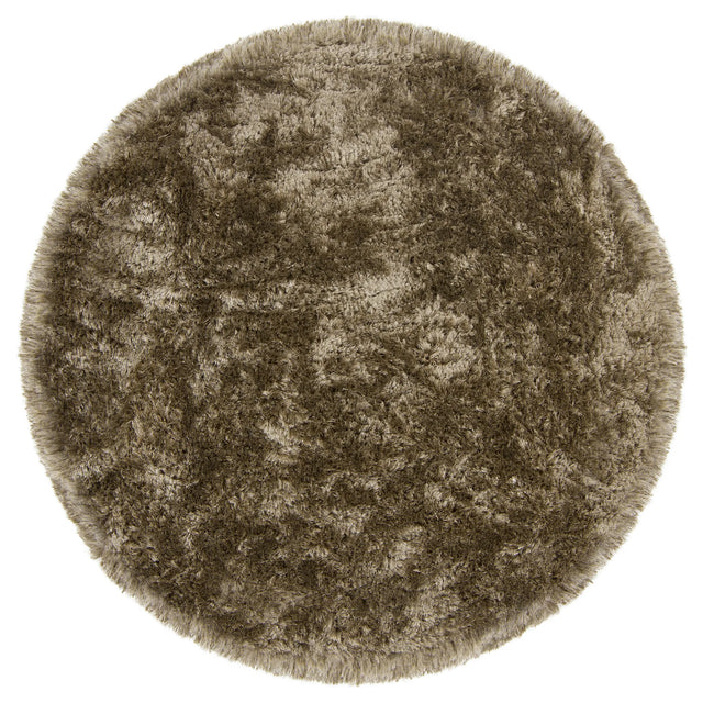 Chandra Giulia GIU-27801 Brown round rug, flat view
