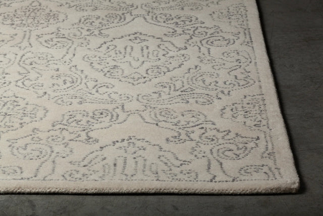 Chandra Hailee HAI-49601 Ivory and Grey rug, corner detail