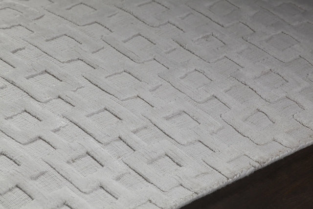 Chandra Hallie HAL-45002 White rug, side detail view