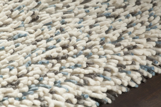 Chandra Imogen IMO-44401 Blue and White and Grey rug, side detail view