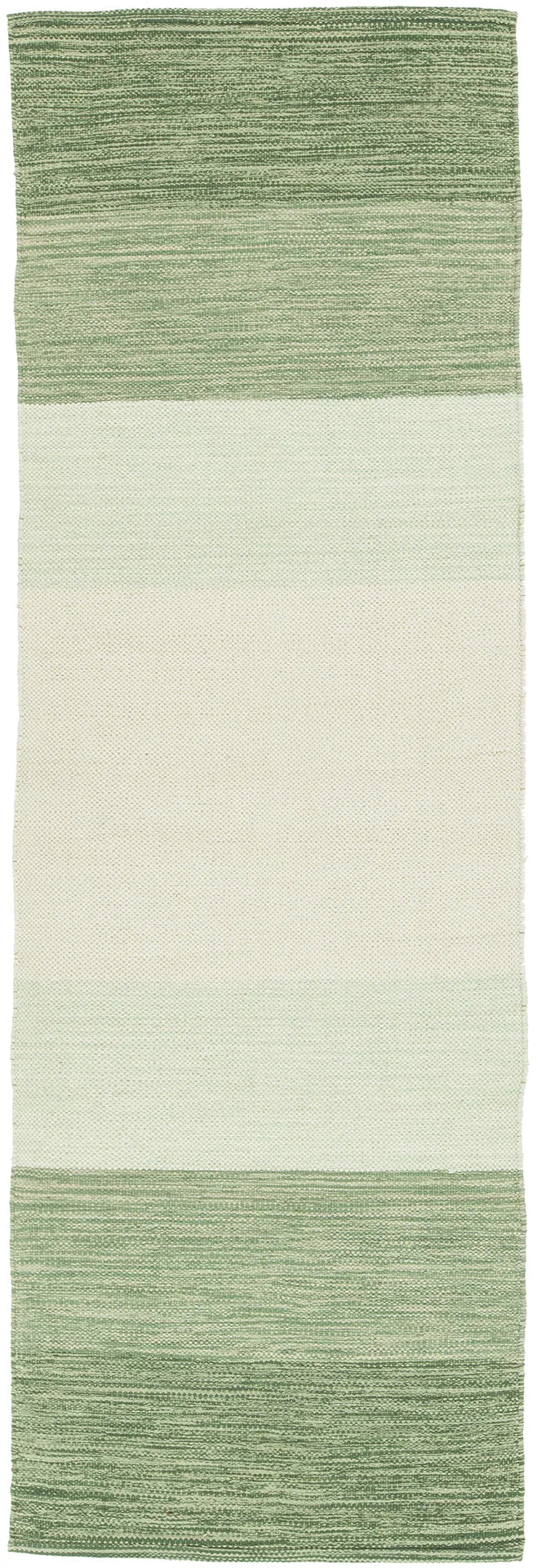 Chandra India IND-5 Green and Cream runner rug, flat view