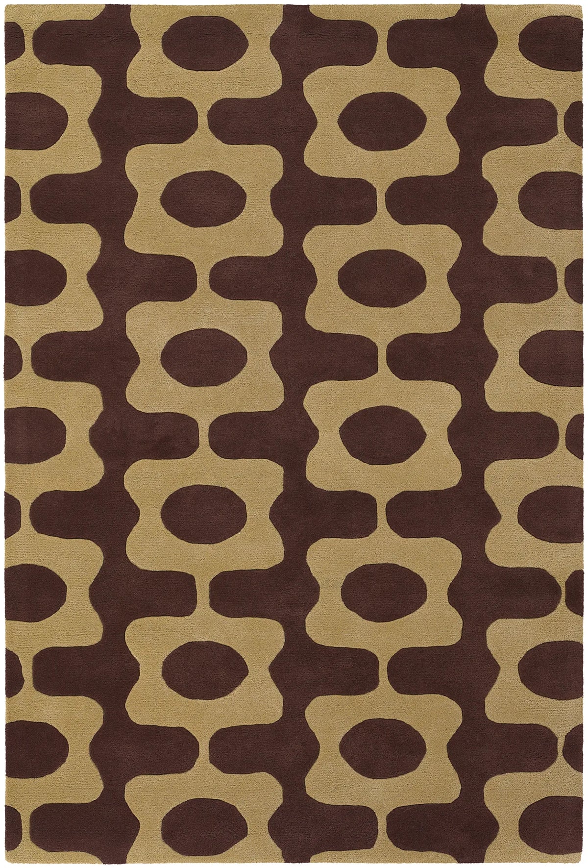 Chandra Inhabit INH-21600 Brown and Tan rug, flat view