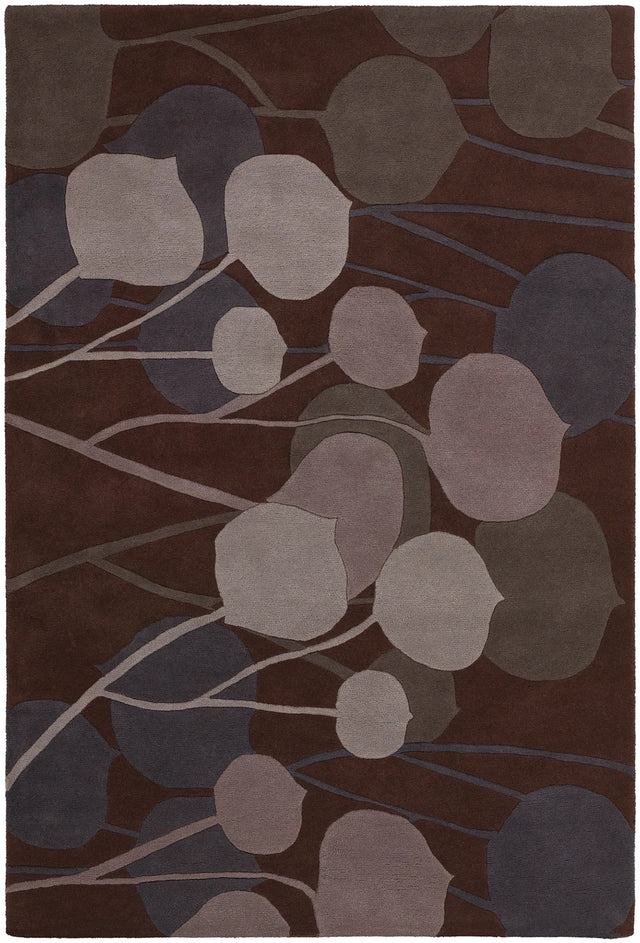 Chandra Inhabit INH-21602 Brown and Grey rug, flat view