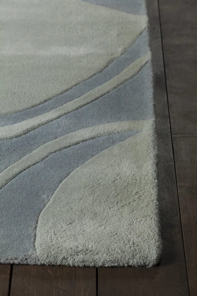 Chandra Inhabit INH-21605 Blue rug, corner detail