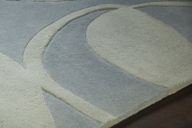 Chandra Inhabit INH-21605 Blue rug, side detail view