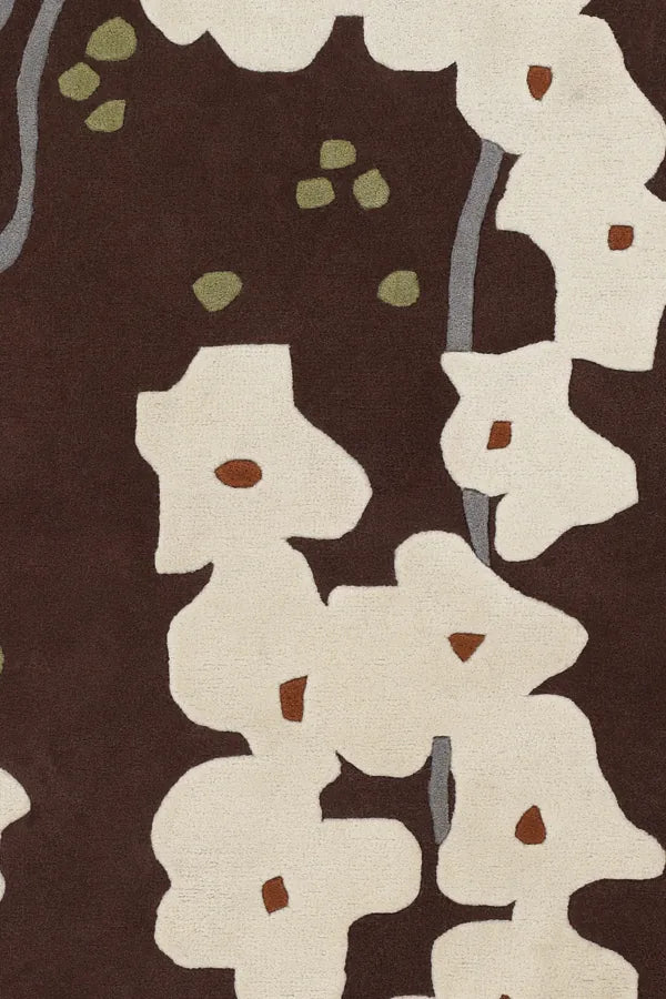 Chandra Inhabit INH-21612 Brown and White and Grey and Green rug, texture close-up