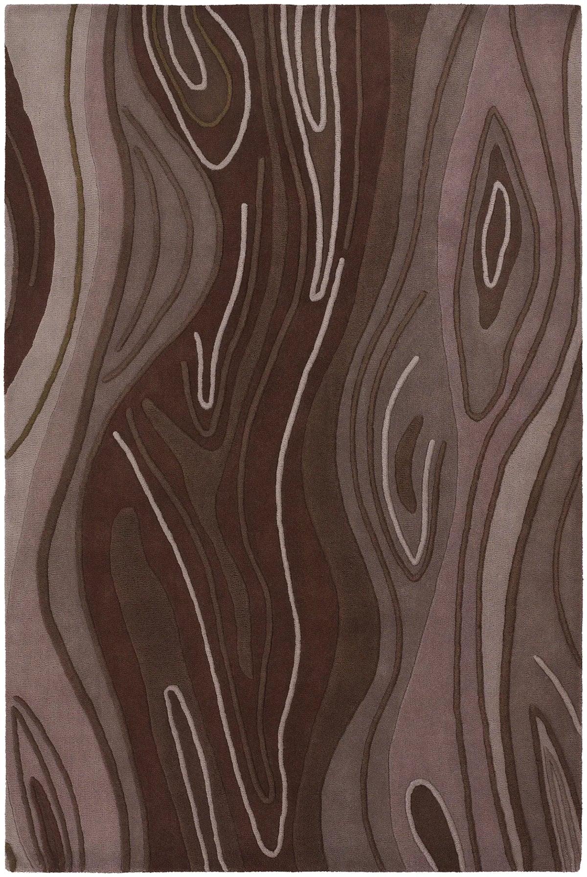 Chandra Inhabit INH-21616 Brown rug, flat view