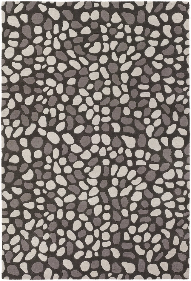 Chandra Inhabit INH-21618 Charcoal and Grey and White rug, flat view