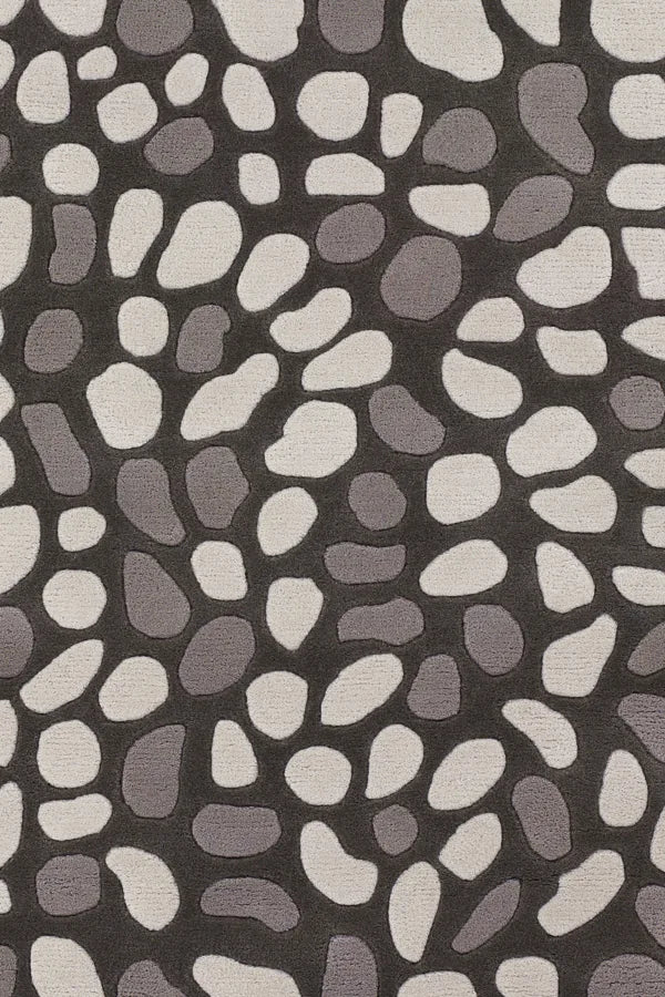 Chandra Inhabit INH-21618 Charcoal and Grey and White rug, texture close-up