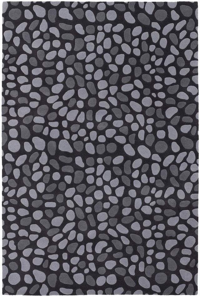 Chandra Inhabit INH-21619 Charcoal and Grey rug, flat view
