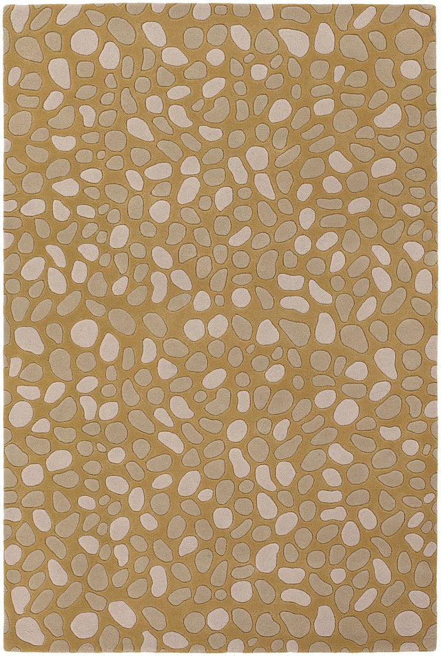 Chandra Inhabit INH-21620 Gold and Taupe rug, flat view
