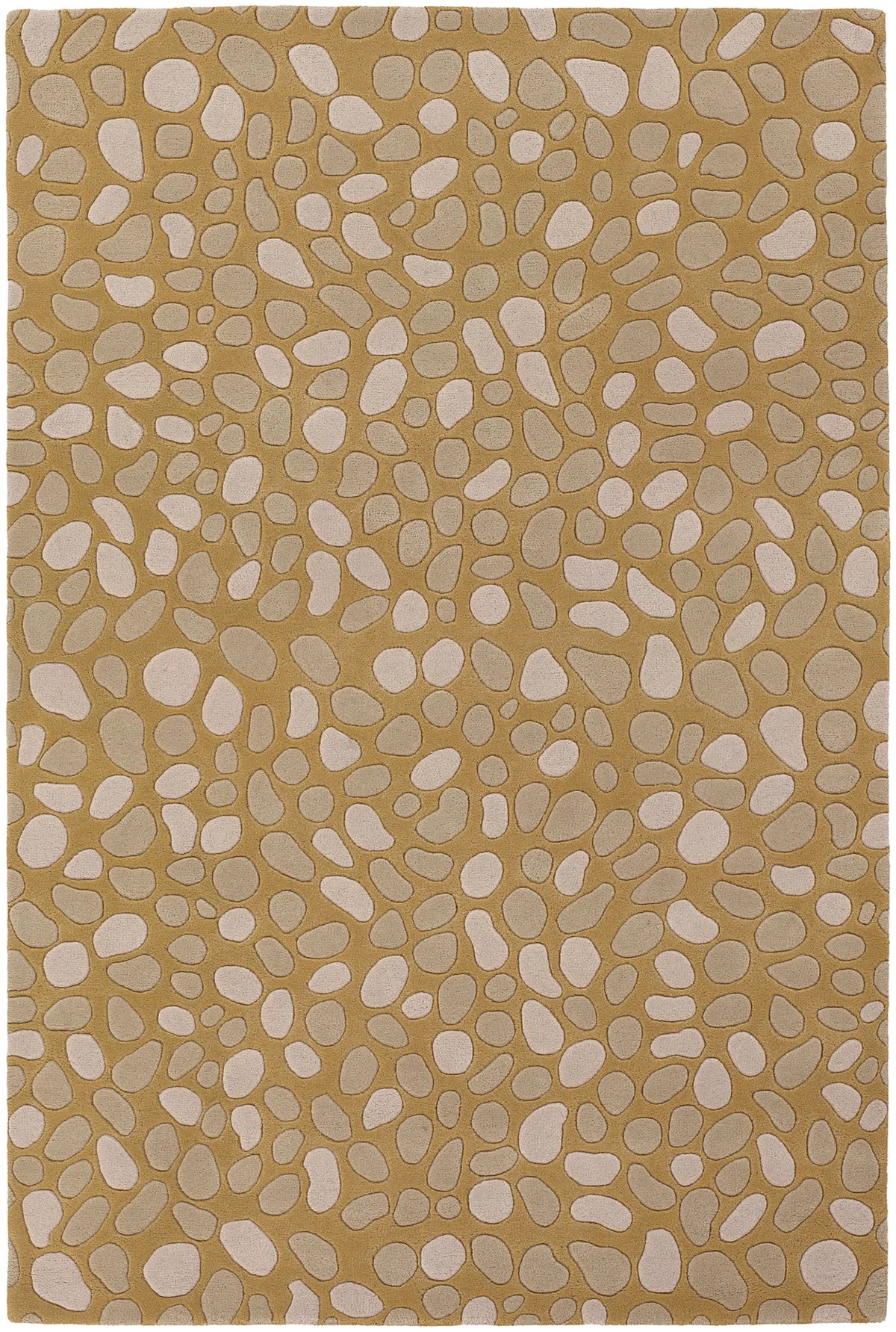 Chandra Inhabit INH-21620 Gold and Taupe rug, flat view
