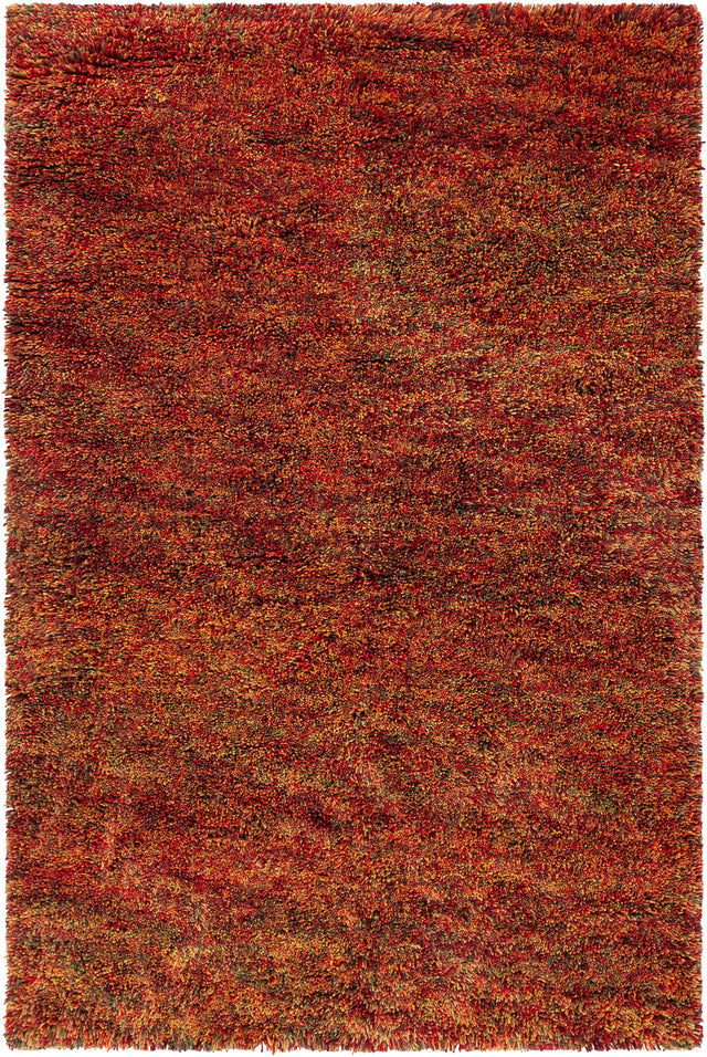 Chandra Izzie IZZ-45302 Red and Green and Yellow rug, flat view