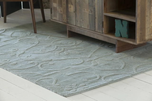 Chandra Jaipur JAI-18903 Blue rug, shown in a styled room setting