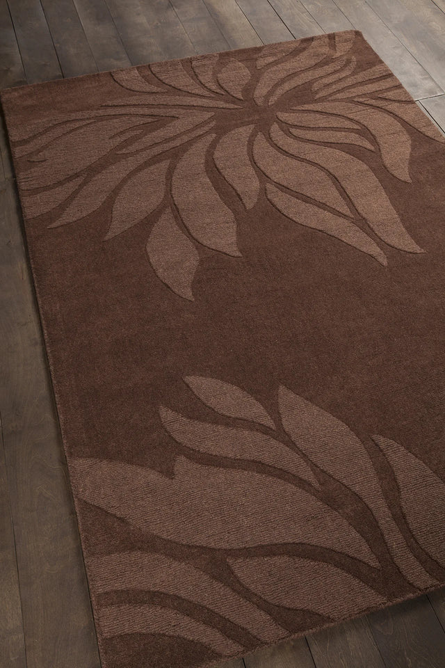 Chandra Jaipur JAI-18904 Brown rug, angled side view