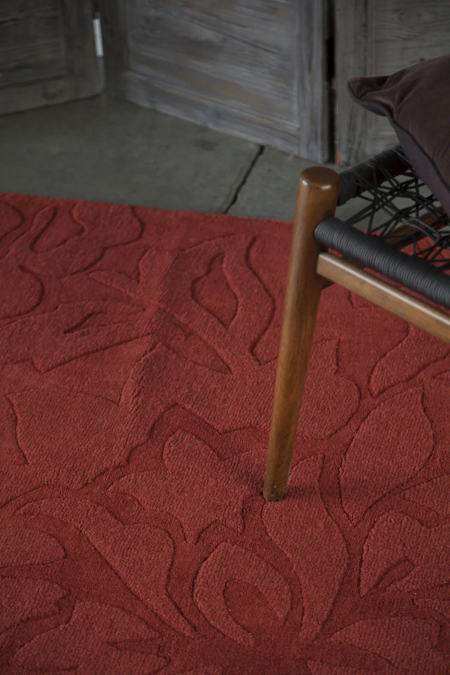 Chandra Jaipur JAI-18908 Red rug, shown in a styled room setting