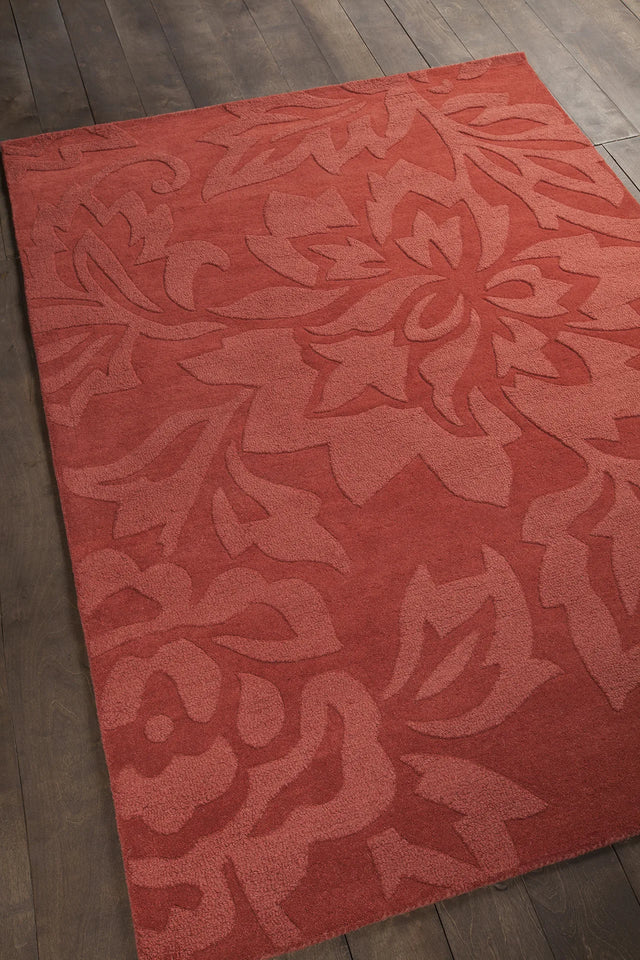 Chandra Jaipur JAI-18908 Red rug, angled side view