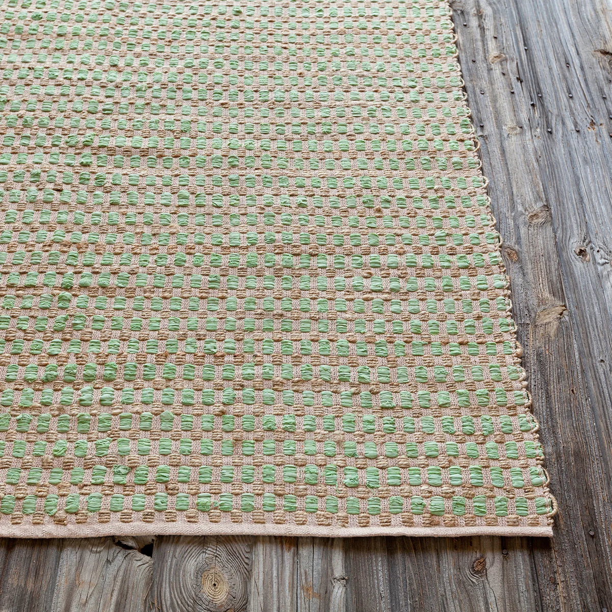 Chandra Jazz JAZ-17004 Tan and Green rug, corner detail