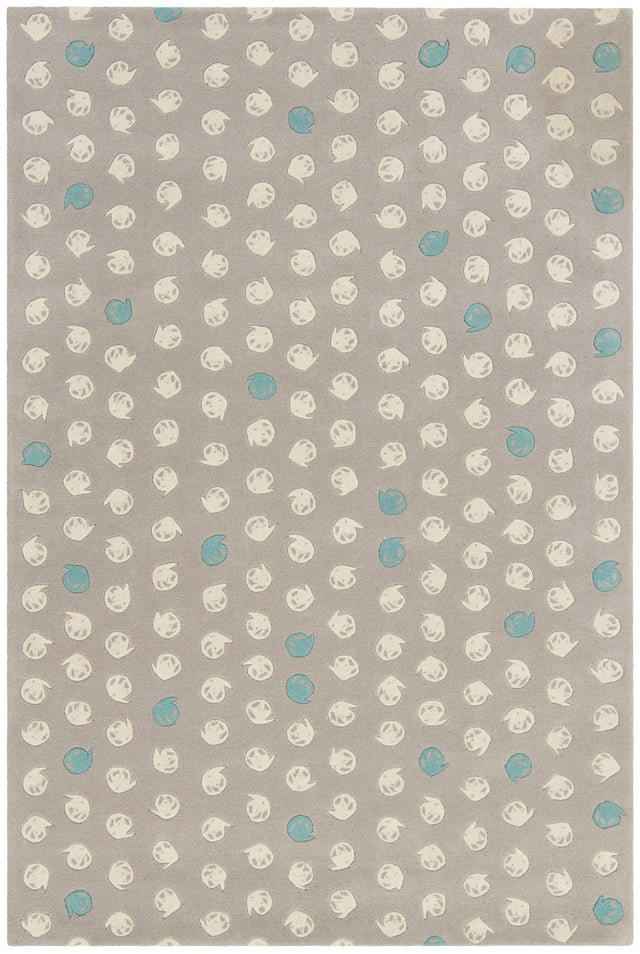 Chandra Jessica Swift JES-28900 Taupe and Cream and Teal rug, flat view