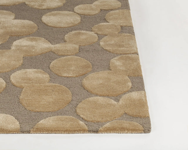 Chandra Joya JOY-46103 Brown and Gold rug, corner detail