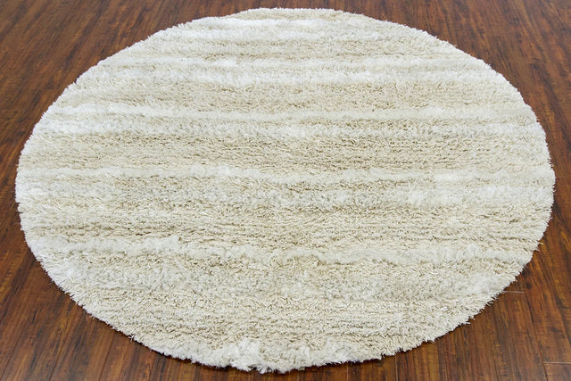 Chandra Kapaa KAP-15501 Cream and Beige round rug, flat view