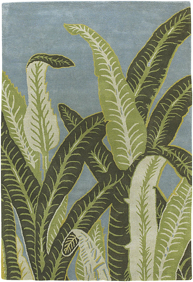 Chandra Kronos KRO-6301 Green and Blue rug, flat view