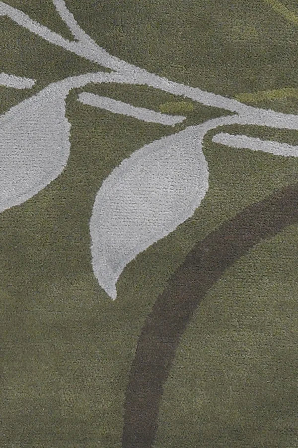Chandra Kronos KRO-6302 Green and Cream and Grey rug, texture close-up