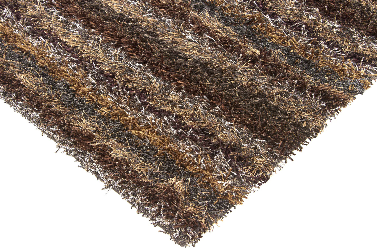 Chandra Kubu KUB-16502 Brown and Grey and Tan rug, corner detail