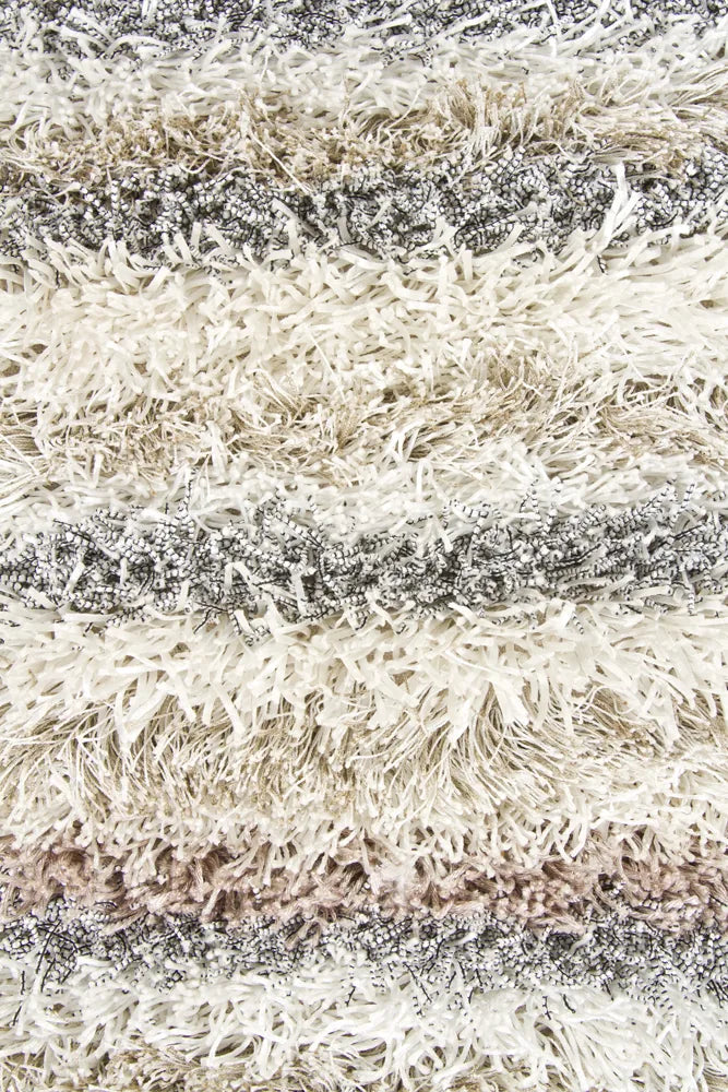 Chandra Kubu KUB-16503 Ivory and Beige and Tan and Grey rug, texture close-up