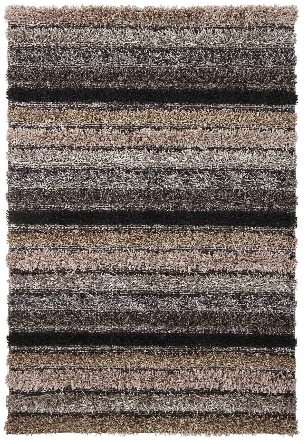 Chandra Lavasa LAV-21403 Grey and Tan and Black rug, flat view
