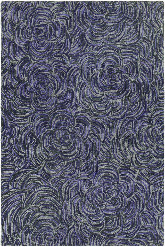 Chandra Leia LEI-42201 Lavender and Grey rug, flat view