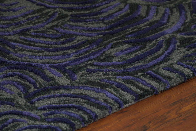 Chandra Leia LEI-42201 Lavender and Grey rug, side detail view