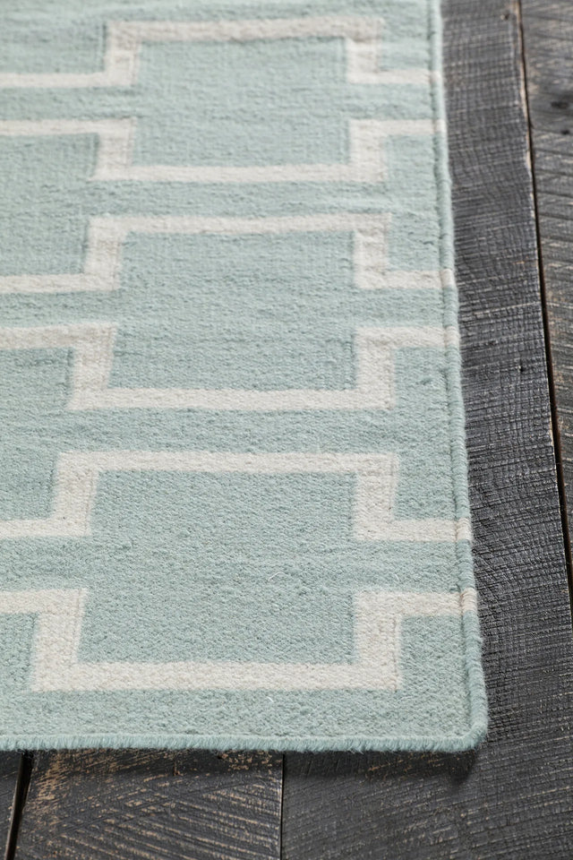 Chandra Lima LIM-25702 Blue and White rug, corner detail