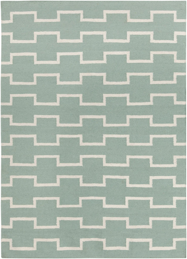 Chandra Lima LIM-25702 Blue and White rug, flat view