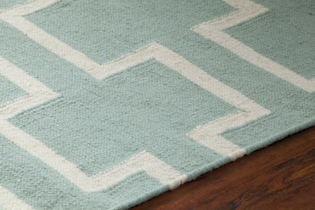 Chandra Lima LIM-25702 Blue and White rug, side detail view