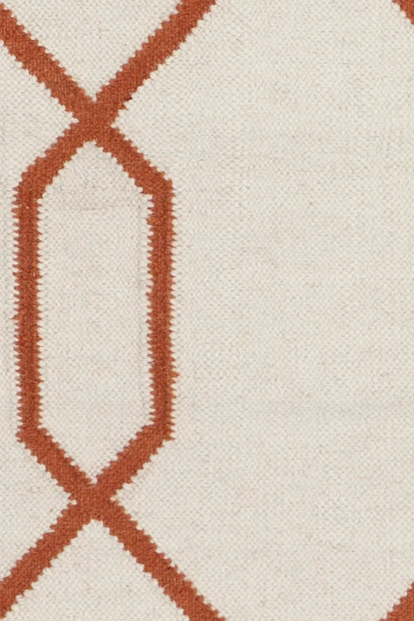Chandra Lima LIM-25712 White and Orange rug, texture close-up