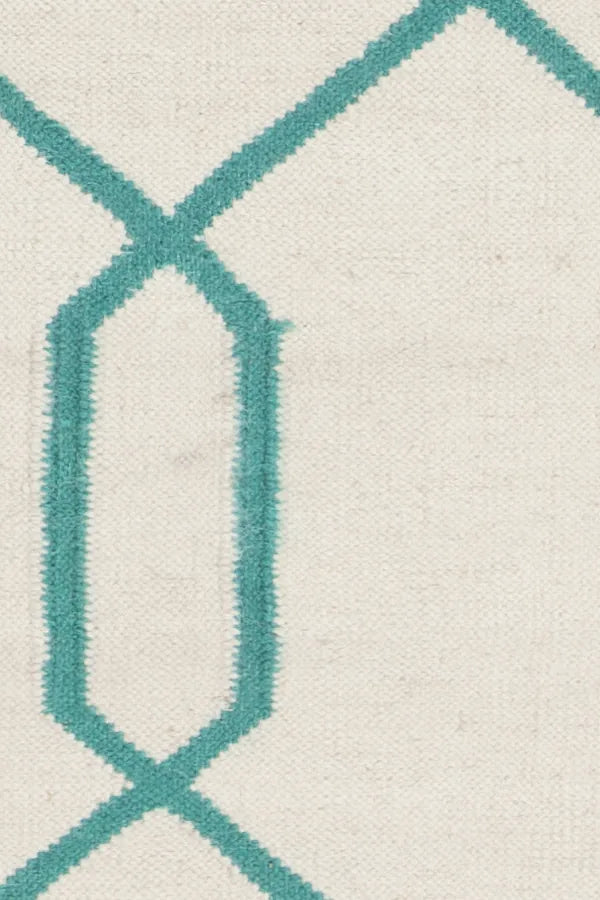 Chandra Lima LIM-25713 White and Teal rug, texture close-up