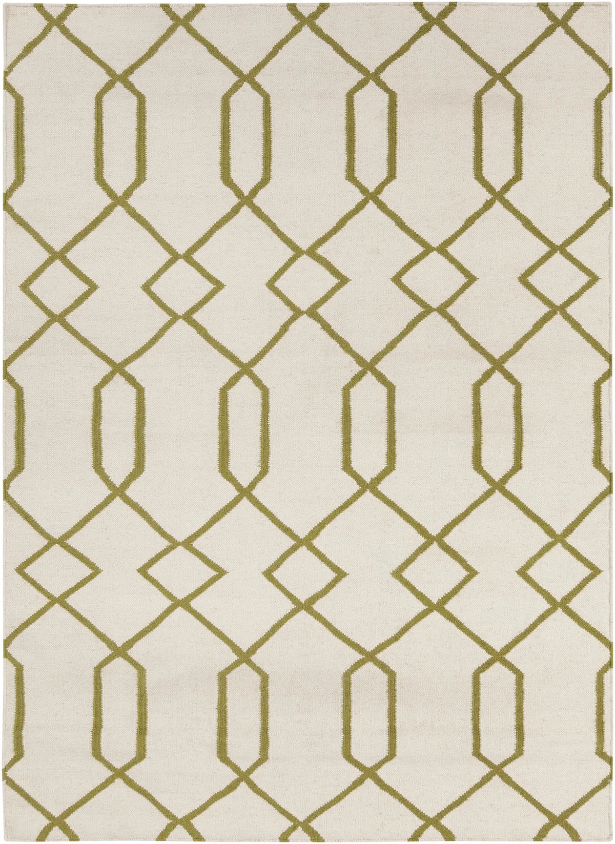 Chandra Lima LIM-25714 White and Green rug, flat view