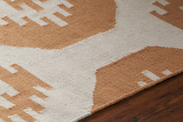 Chandra Lima LIM-25716 White and Orange rug, side detail view