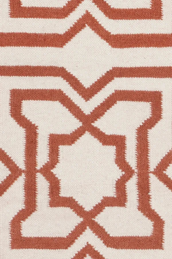 Chandra Lima LIM-25719 White and Orange rug, texture close-up