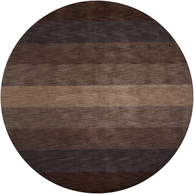 Chandra Metro MET-568 Charcoal and Grey and Brown round rug, flat view
