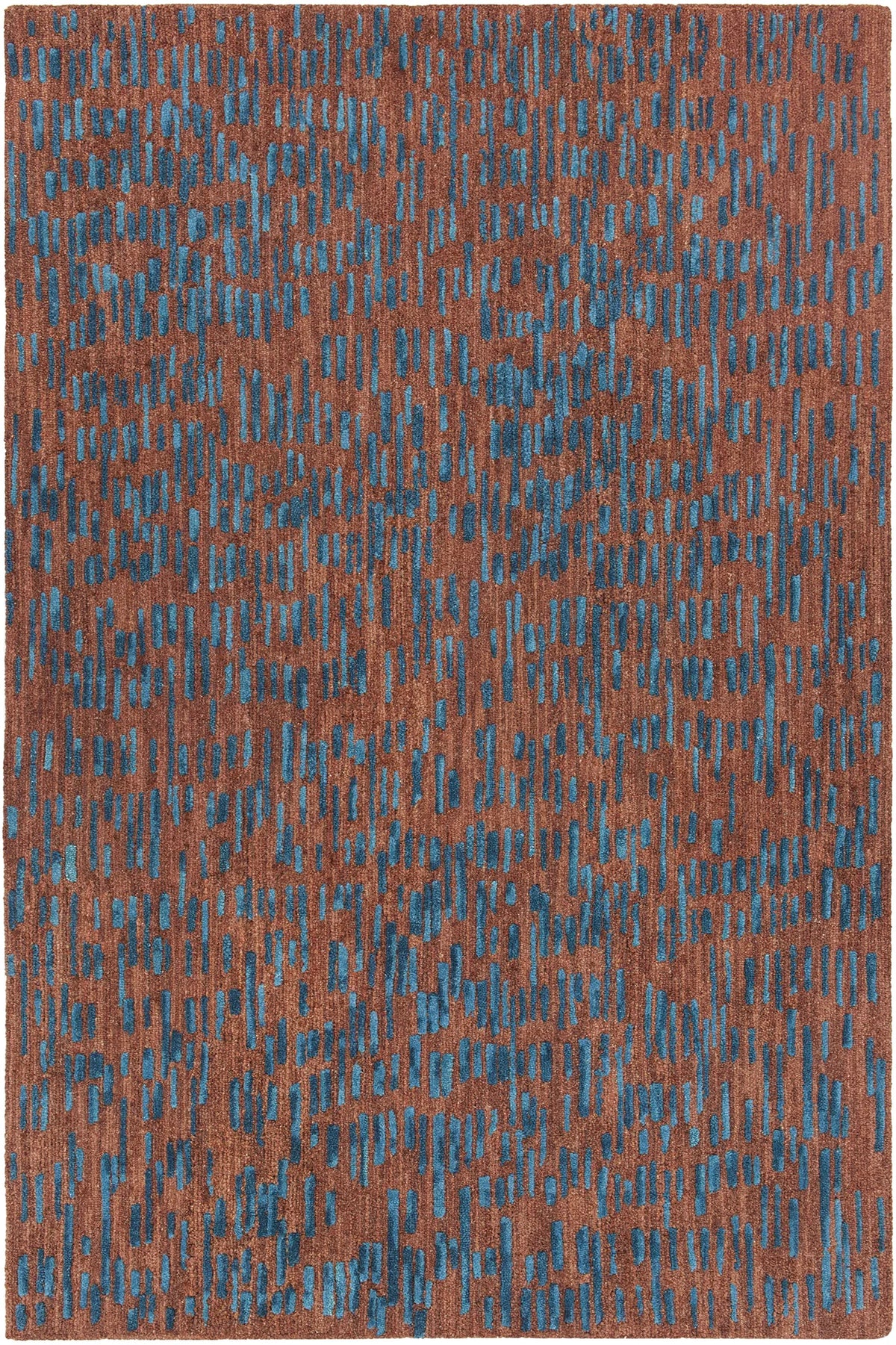 Chandra Misty MIS-42300 Brown and Blue rug, flat view