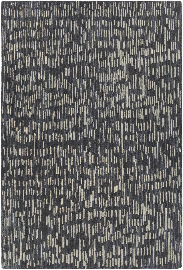 Chandra Misty MIS-42301 Black and Grey rug, flat view