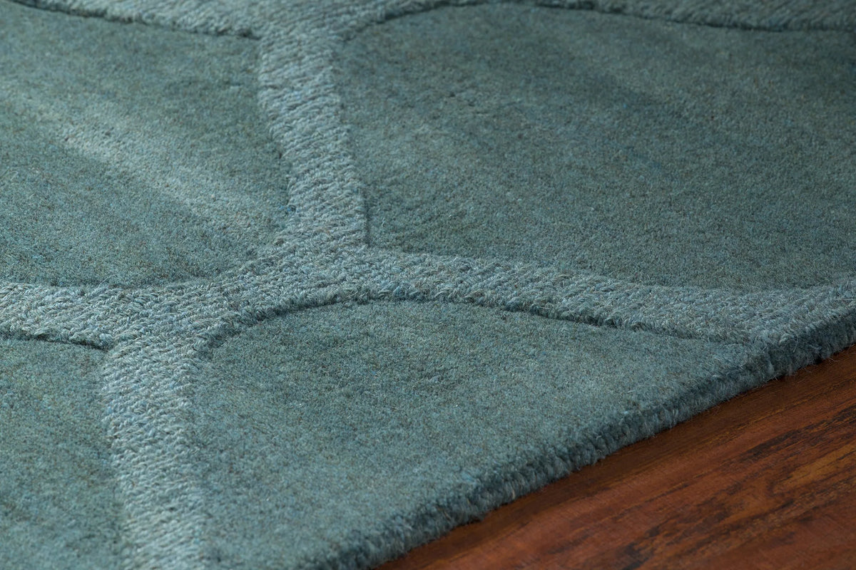 Chandra Mystica MYS-29801 Teal rug, side detail view