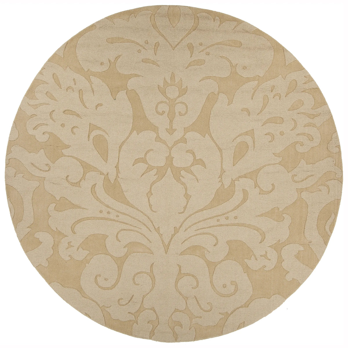 Chandra Mystica MYS-29806 Light Gold round rug, flat view